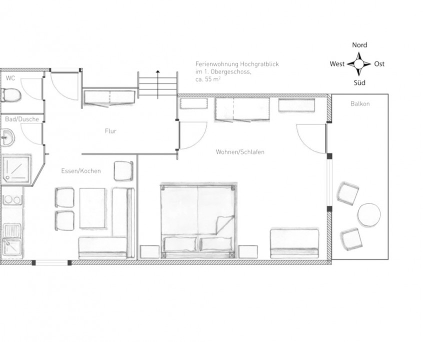 Grundriss - Ferienwohnung Alpenblick