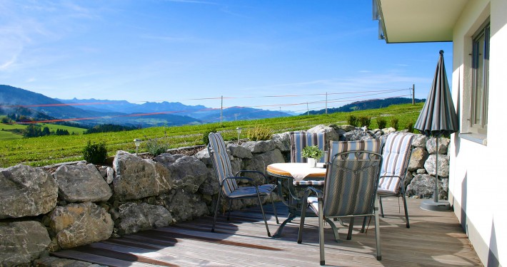 Terrasse Ferienwohnung Alpenblick